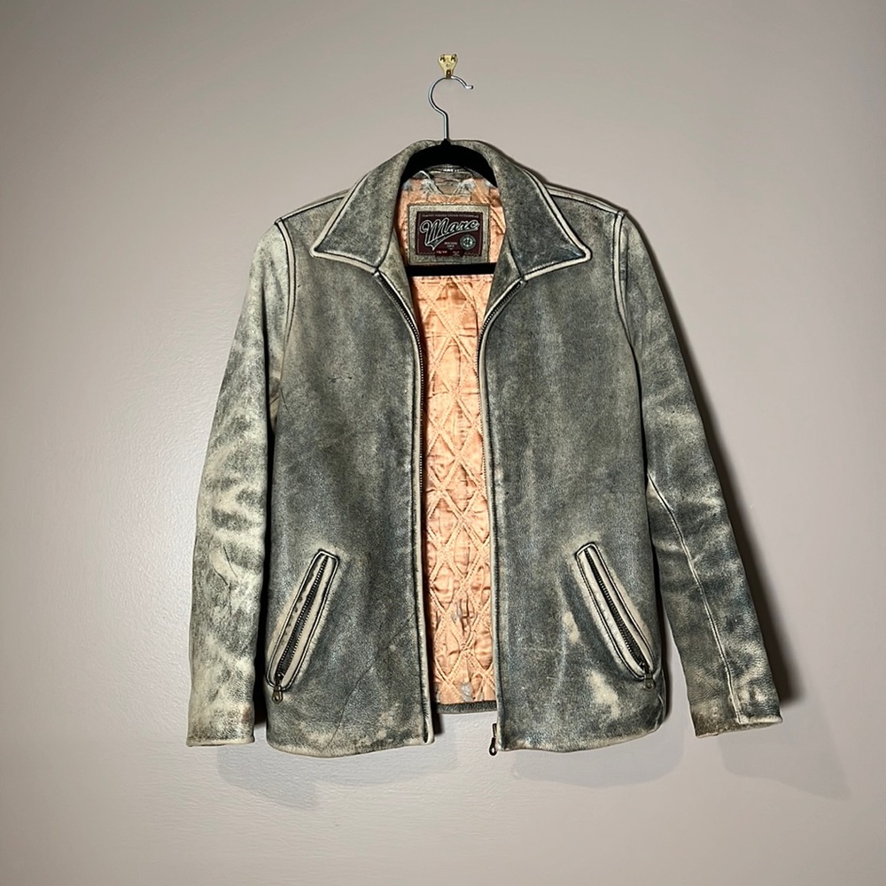 90s distressed leather jacket